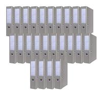 OFFICER PRODUCTS Document Binders A4/Set of 24/75 mm/7,5 cm/Gray/Ring Binder/PP Plastic Cover/Locking Mechanism/File Folder/Document Organisation/Archiving & Home Office File Organizer