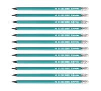 OFFICER PRODUCTS Donau 7381001PL-99 Synthetic Pencil with Eraser HB 12 Pieces/Pencils/Colour: Green
