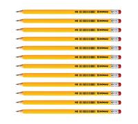 OFFICER PRODUCTS Donau 7386001PL-99 Wooden Pencils: 12 HB Pencils with Eraser/Pack of 12 / Non-Toxic/Colour: Yellow
