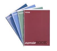 OFFICER PRODUCTS Exercise Book/Format A5 80/80 Sheets Squared/Mixed Pack of 4-4 Pieces/Pack Assorted Designs/For Young People Children/with Margin/White Cards/Blue Checked