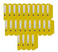 OFFICER PRODUCTS Pack of 24 Folders Yellow DIN A4 / 50 mm/Paper Cardboard/Plastic Cover PP Slot Folder Office File Cardboard Folder Metal Edge Protection