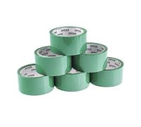 OFFICER PRODUCTS Products 15025031-02 Packaging Tape Colour: Green / 6 Rolls/Width 48 mm x Length 46 m/Coloured PP Packing Tape with Acrylic Adhesive/Packaging Tape/Packaging Tape/Parcel