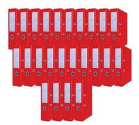OFFICER PRODUCTS Products Pack of 24 Folders, Red, A4/75 mm, Paper Cardboard/Plastic Cover, PP Slotted Folder, Office Folder, Cardboard Folder, File Folder, Metal Edge Protection