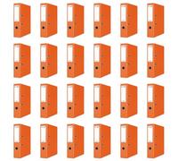 Officer Products Products Pack of 24 Folders, Orange, A4/75 mm, Paper Cardboard/Plastic Cover, PP Slotted Folder, Office Folder, Cardboard Folder, File Folder, Metal Edge Protection