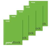 OFFICER PRODUCTS Spiral Notepad A4 Squared/Pack of 5/80 Sheets / 160 Pages/Notebook Spiral Notepad College Notepad with Spiral Bound/School Pad Writing Pad