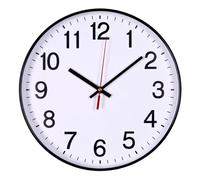 OFFICER PRODUCTS Wall Clock Plastic / 30 cm Black/Arabic Numerals Wall Clock/Quartz Silent Wall Clocks for School Office Living Room Kitchen Analogue Modern Round Decorative
