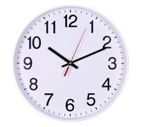 OFFICER PRODUCTS Wall Clock Plastic / 30 cm White Arabic Numerals Wall Clock/Quartz Silent Wall Clocks for School Office Living Room Kitchen Analogue Modern Round Decorative