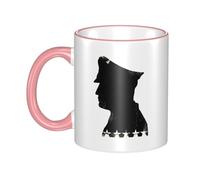 Officer Silhouette Dual-Sided Edge-Color Ceramic Mug - Premium Handcrafted Ceramic Coffee Mug With Vibrant Full-Edge Printed Design, Smooth Rim & Ergonomic Arc Handle For Home, Office & Gifting