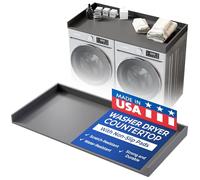 OfficeSimpli Washer Dryer Countertop, Made in USA, Non-Slip Pads, Easy Clean, Laundry Room Essentials and Decor, Washer Dryer Wood Top for Organization (Slate Grey, Standard (27.5" x 54"))