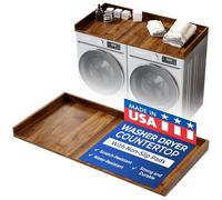 OfficeSimpli Washer Dryer Countertop, Made in USA, Non-Slip Pads, Laundry Room Wood Topper, Washer Dryer Cover for Top, Laundry Countertop, Laminate Finish (California Walnut, Standard (27.5" x 54"))