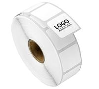 OfficeSmartLabels 1" x 1" Removable Square Direct Thermal Labels | Compatible with Rollo & Zebra Desktop Printers, 1" Core, Perforated, Water & Oil Resistant, 20 Rolls, 27600 Labels