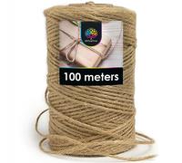 OfficeTree 100 m Jute Thread 2 mm - Jute Rope Roll - Craft Cord - Jute Rope for Decoration and Gardening Work - Orchard Rope - Natural Jute Twine Gift Wrap