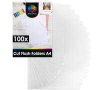 OfficeTree 100x Clear Plastic Wallets A4 - Cut Flush Folders A4 Clear - File Covers A4 Plastic Folders - A4 Plastic Sleeves - Clear Folders - Plastic Sleeves A4 Side Opening - Made in Germany