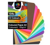 OfficeTree 120x Coloured Paper A4-12 Colours - 130 g/m² - Color Paper with Gold and Silver - A4 Coloured Paper - A4 Coloured Card - Craft Paper for Kids - Craft Card