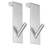 OfficeTree 2 x Door Hooks Over The Door Hook Hanger - Stainless Steel Over Door Hanger with Foam Back as Surface Protection - Flipchart Hook Anti-Slip as Flipchart Holder incl. 2 Markers