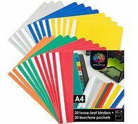 OfficeTree 20 x A4 Quotation Folders and 20 x A4 Transparent Plastic Sleeves - Folders with Flap - A4 Folders - 40 Pieces for a Perfect A4 Filing System