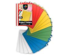 OfficeTree 20x Project Folders A4 Plastic - 5 Colours - Plastic Folder for School, University, Office - Report Files A4 - Project Folder - Presentation Folders - Project File