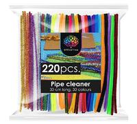 OfficeTree 220 x Pipe Cleaners for Craft - 30 Colours - Coloured Pipe Cleaner - 30 Colours Long Pipe Cleaners for Cleaning, Children, DIY & Decorating - Pipecleaners Craft Long