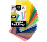 OfficeTree 25 x Book Covers A4 Colourful - 12 Colours - Notebook Covers A4 Colourful - Protective Book for School & Office - Envelopes Books Water-Repellent - Book Cover - Notebook Cover
