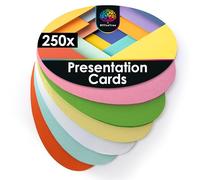 OfficeTree 250 x Flash Cards Oval 19 x 11 cm - 6 Colours - 150gsm - Moderation Cards Indispensable for Presentation and Moderation - Revision Cards - Index Cards - Record Cards