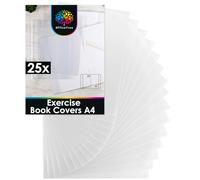 OfficeTree 25x Clear Exercise Book Cover A4 - Textbook Covers Plastic Clear - Workbook Covers for School & Office - Water-Repellent - A4 Plastic Exercise Book Covers - Exercise Book Sleeves