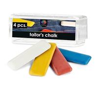 OfficeTree 4-Piece Sewing Chalk Set - Fine Point, Multicolor, Erasable - White, Blue, Yellow, Red - Tailor's Chalk for Light & Dark Fabrics