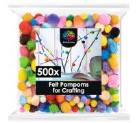 OfficeTree 500 x Pom Poms Craft - Small Pom Poms for Craft - Colourful Pom Pom Balls - Fluffy Ball Crafting Fun for Children and Adults Decorating Sewing DIY Party - Ã˜ Approx. 0.5 - 1 Inch