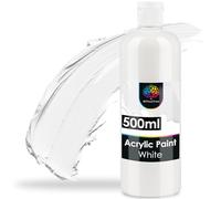 OfficeTree 500ml White Acrylic Paint - Acrylic Paint White - Water-Based - Acrylic White Paint for Acrylic Painting, Hobby Artists - Ideal for Mixing - White Paint Acrylic