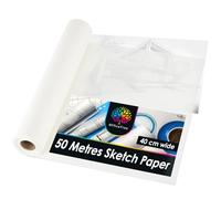 OfficeTree 50m Roll of Tracing Paper 40cm Width - 50g/m² Tracing Paper Roll - White - Drawing Paper Roll