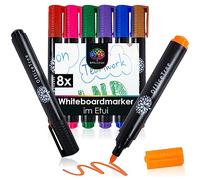 OfficeTree 8x Whiteboard Marker - Whiteboard Markers in 8 colours - Thin Whiteboard Marker Pens - Wipeable whiteboard pens for presentations & lectures - White Board Markers