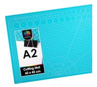 OfficeTree A2 Craft Cutting Mat Self Healing - Self Healing Cutting Mat A2 60 x 45 cm - Double Sided Grid - PVC 3 Layers Quilting for Sewing, Crafting, Modelling, Scrapbooking Blue
