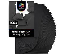 OfficeTree Black Paper A4 - 130 g/m² Craft Paper for Children's Crafting Designs - 100 Sheets Construction Card Set