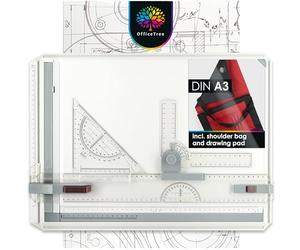 OfficeTree Drawing Board A3 Set - Geo Board 37 x 50 cm - 7 pcs. Architecture Equipment - Architecture Drawing Set - Drafting Table with Carrying Bag and Technical Drawing Equipment