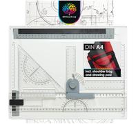 OfficeTree Drawing Board A4 Set - Geo Board 33 x 43 cm - 7 pcs. Architecture Equipment - Architecture Drawing Set - Drafting Table with Carrying Bag and Technical Drawing Equipment