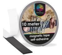 OfficeTree Magnetic Strips Self Adhesive - Magnetic Tape 10 m - Self Adhesive Magnets for Securing Posters, Photos and Paper to The Wall - Magnetic Strips for Whiteboards, Magnet Boards - Black