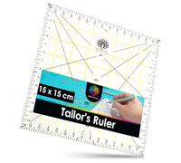 OfficeTree Quilting Ruler 15x15 cm - Transparent Square Ruler for Fabric & Patchwork - Quilting Squares - Fabric Ruler for Cutting with Rotary Cutter for Sewing & Tailoring