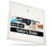 OfficeTree Sewing Square - 30x30 cm Patchwork Quilting Ruler - Rotary Cutter & Tailor Fabric Ruler - Quilting Accessories