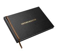 Officewerks Visitors Register Book, 120 Pages, 8 7/8 X 7, Black Hardbound Cover, Smyth Sewn by