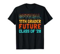 Official 11th Grader Future Class of 28 Retro First Day T-Shirt