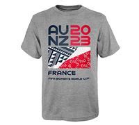 Official 2023 Women's Football World Cup Adult Supporter's T-Shirt, France, Grey, Small
