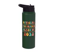 Official 7th Grader Class of 2032 First Day School Groovy Stainless Steel Insulated Water Bottle