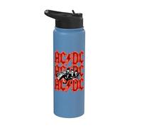 Official AC/DC Angus and Brian Red Lightning Logo Rock Band Stainless Steel Insulated Water Bottle