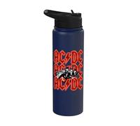 Official AC/DC Angus and Brian Red Lightning Logo Rock Band Stainless Steel Insulated Water Bottle
