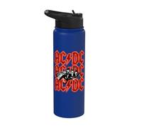 Official AC/DC Angus and Brian Red Lightning Logo Rock Band Stainless Steel Insulated Water Bottle