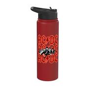 Official AC/DC Angus and Brian Red Lightning Logo Rock Band Stainless Steel Insulated Water Bottle