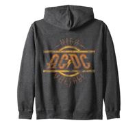Official AC/DC High Voltage Logo Distressed Rock Music Band Zip Hoodie