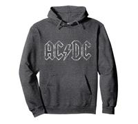 Official AC/DC Jagged Logo Dark Heather Band Music Vintage Pullover Hoodie