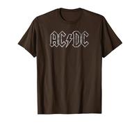 Official AC/DC Jagged Logo Vintage Band T-Shirt, Men, Brown, XX-Large