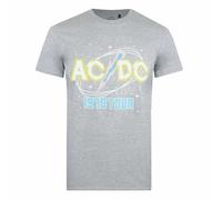 Official AC/DC Mens Live T-Shirt Grey Marl S - XXL