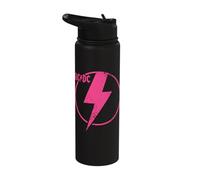 Official AC/DC Pink Distressed Logo ACDC Stainless Steel Insulated Water Bottle